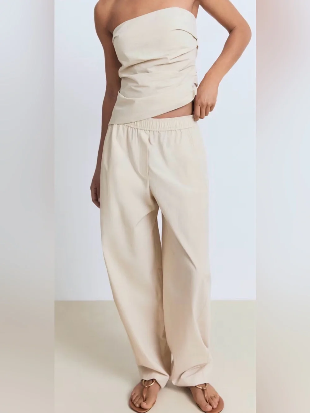 Mango COTTON PAPERBAG PANTS, size S